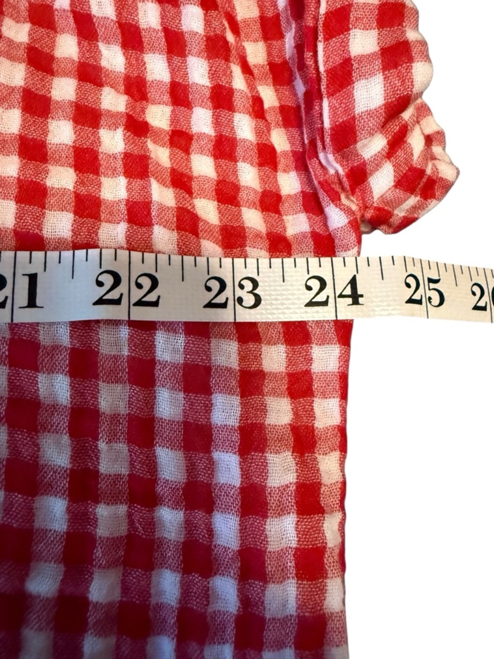 beachlunchlounge Cotton Cropped Tie Red and White Gingham Top Shirt Summer - Picture 9 of 10